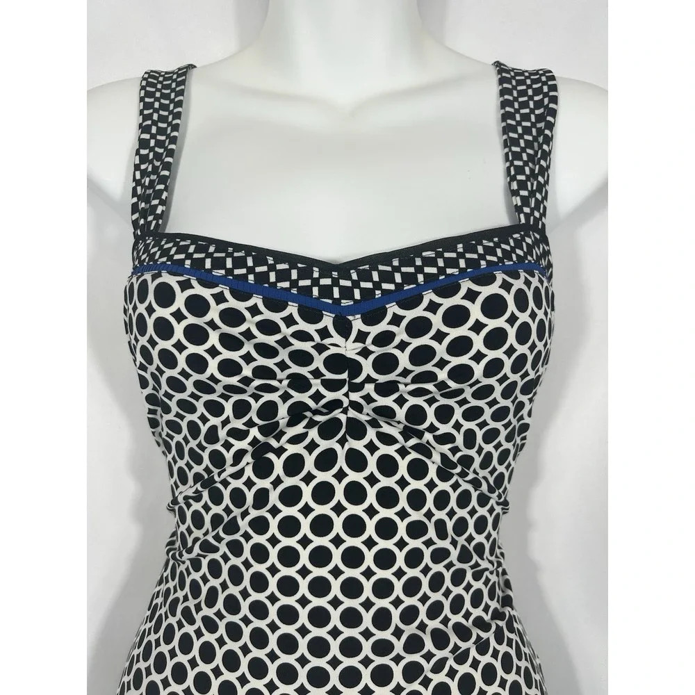 WHBM Vintage Geo Dot Fitted Babydoll Top Y2K Mallcore Boho Preppy Going Out Club